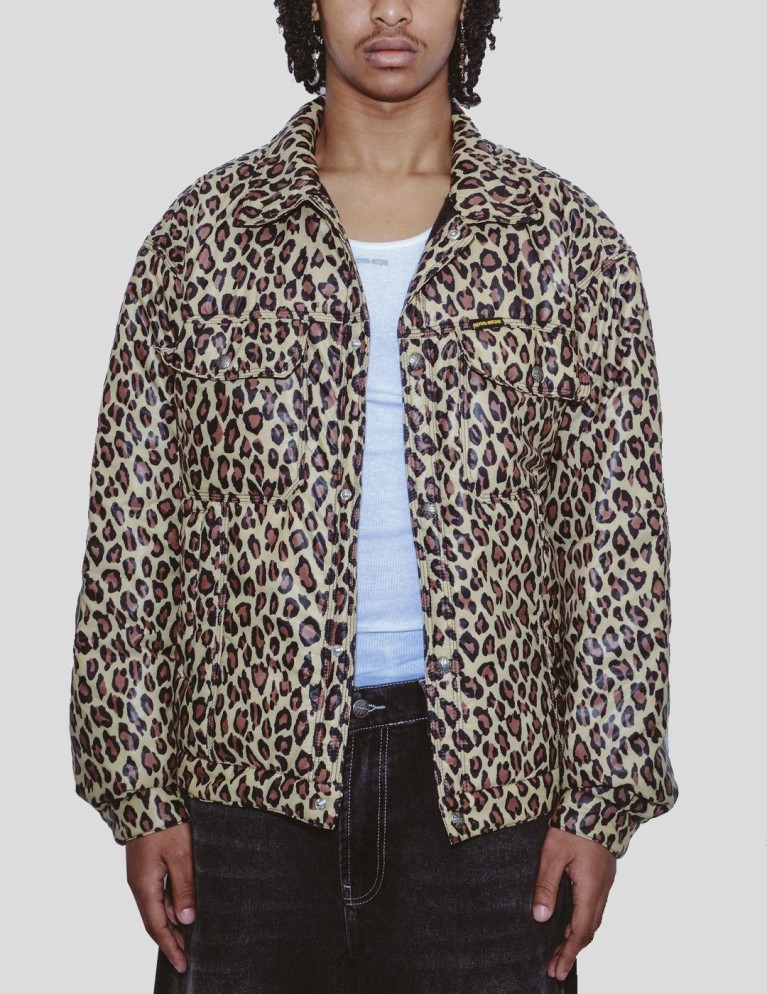 Chaqueta FUCKING AWESOME nylon oversized trucker jacket leopard